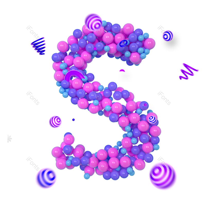 气球图片,紫色元素,英文字母PNG,节日氛围免抠素材